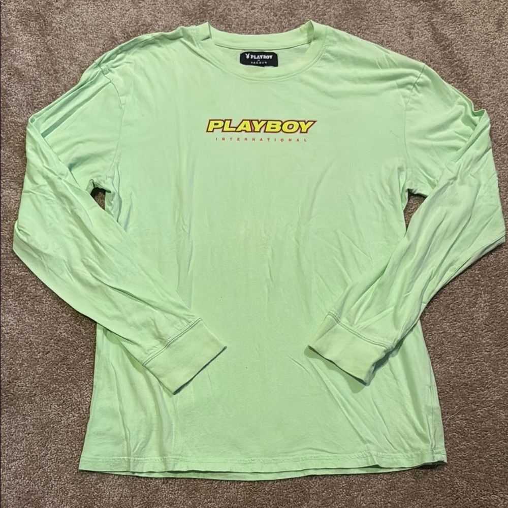 PLAYBOY x Pacsun Green Long Sleeve Tee Casual
